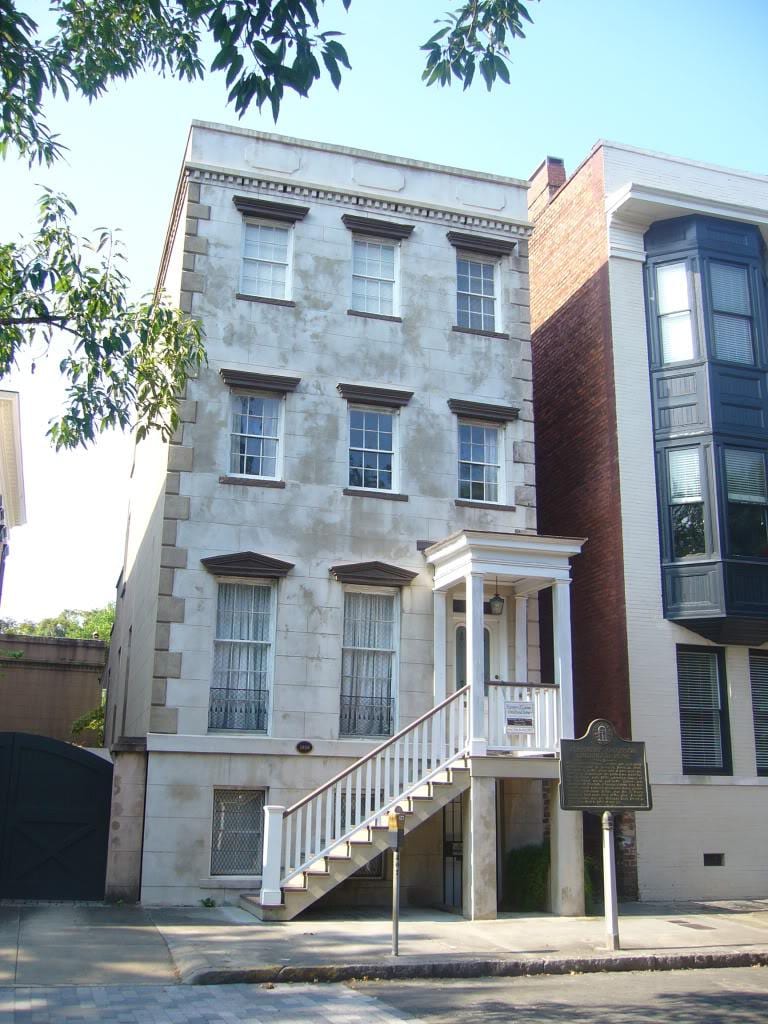 Work or historical image connected to Flannery O'Connor: Childhood home of American author Flannery O'Connor. It is located at 207 East Charlton Street in Savan