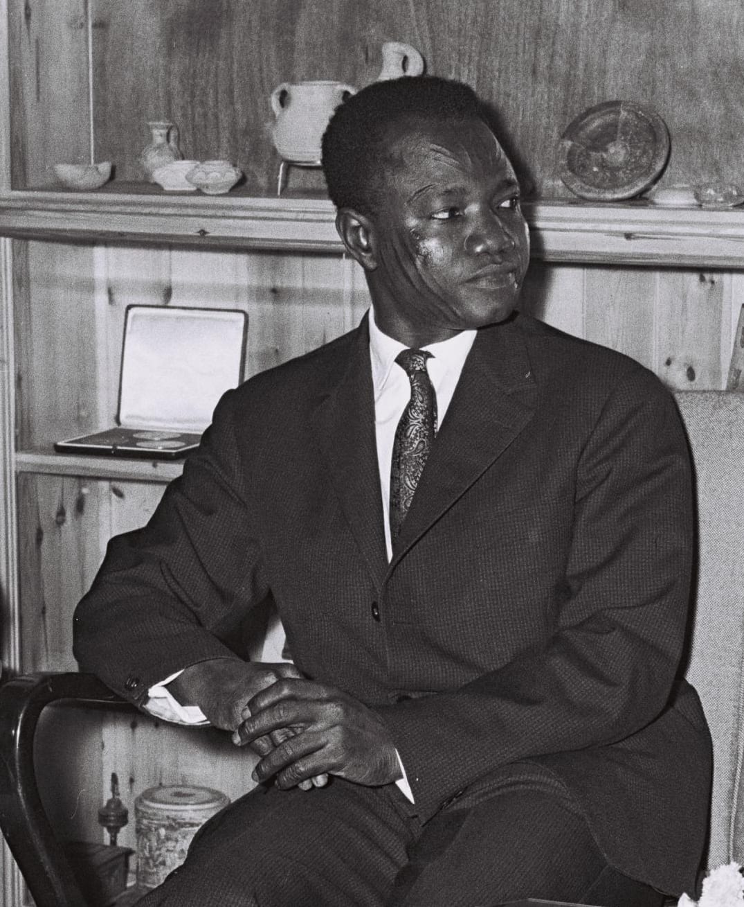 Image connected to Francois Tombalbaye: President François Tombalbaye of Chad. Taken during a visit to Israel, October 1959.
