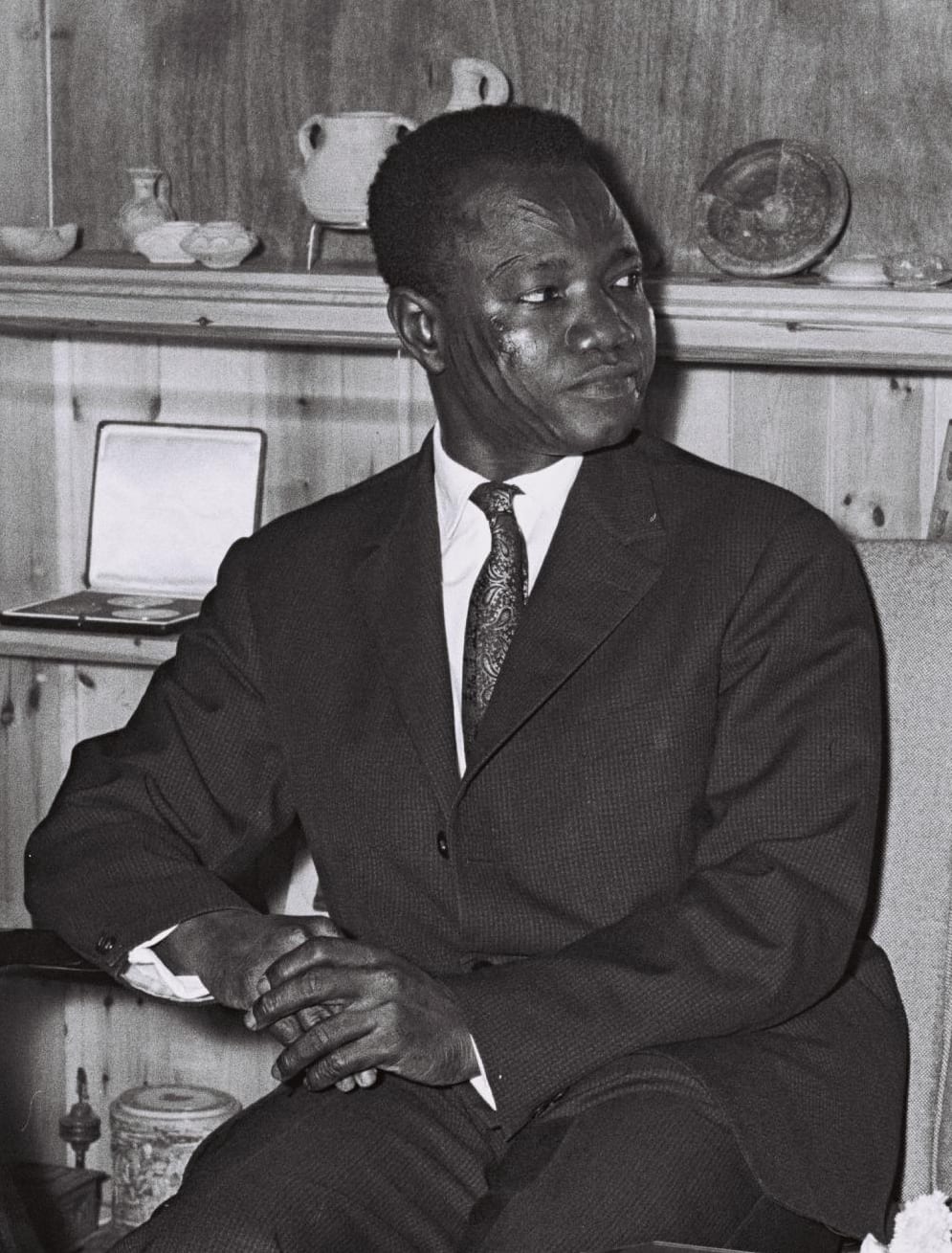 Image connected to Francois Tombalbaye: President François Tombalbaye of Chad. Taken during a visit to Israel, October 1959.