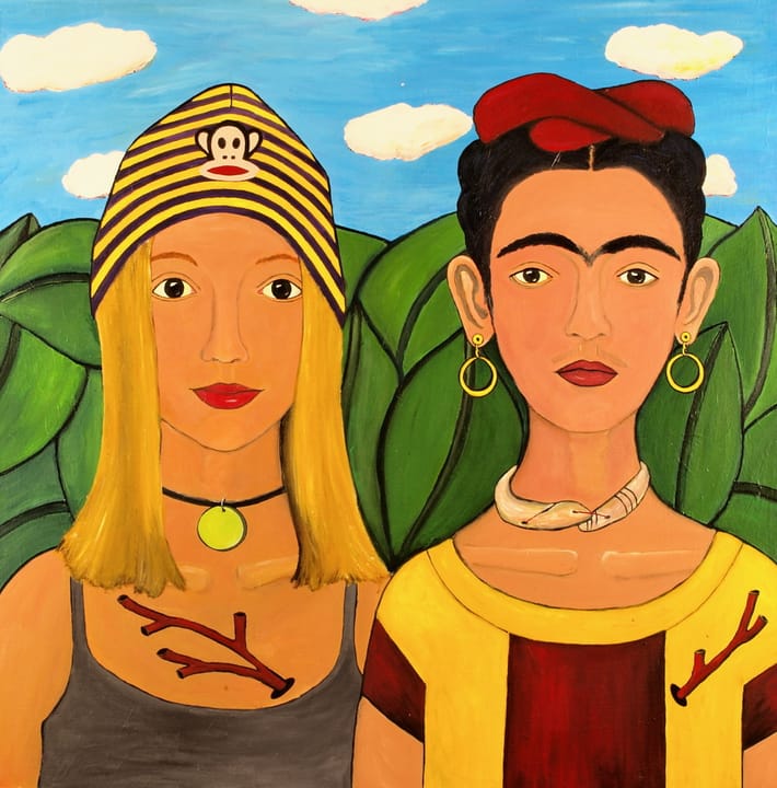 Portrait or photograph of Frida Kahlo: Painting of Frida Kahlo and myself