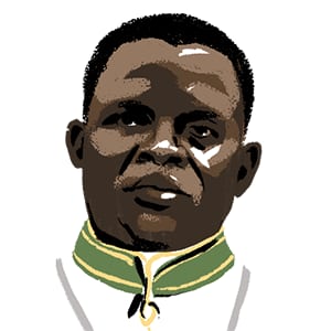 Portrait or photograph of Fulbert Youlou: Fulbert Youlou illustration by Voice of America