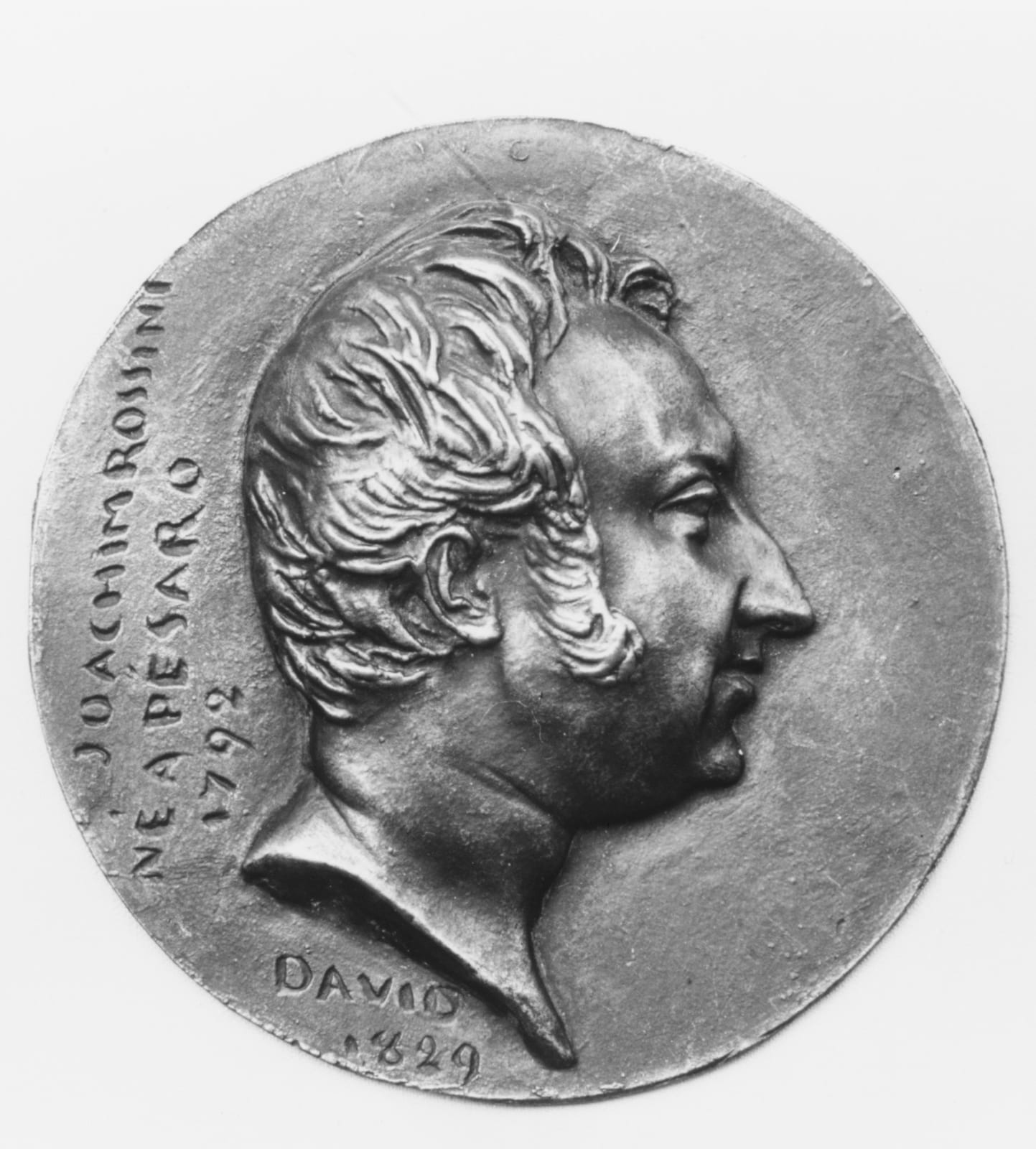 Portrait or photograph of Gioachino Rossini: French; Medallion; Medals and Plaquettes