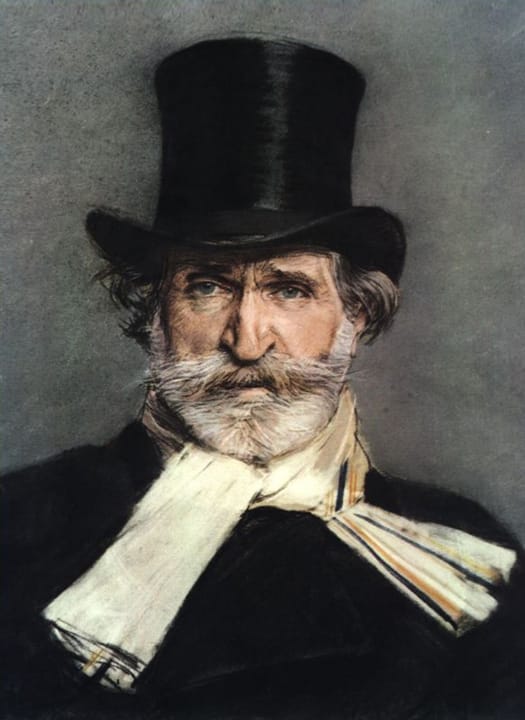 Portrait or photograph of Giuseppe Verdi: Portrait of Giuseppe Verdi in a Top Hat