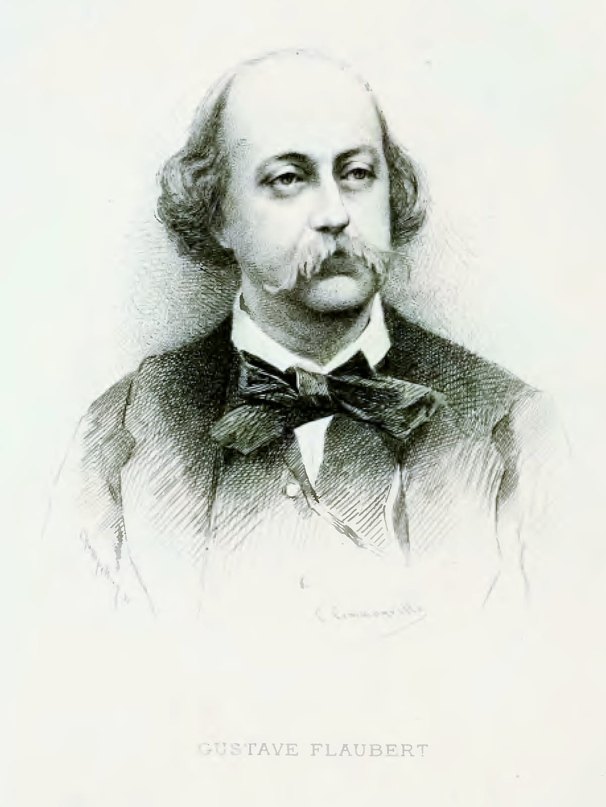 Portrait or photograph of Gustave Flaubert: Portrait de Gustave Flaubert
