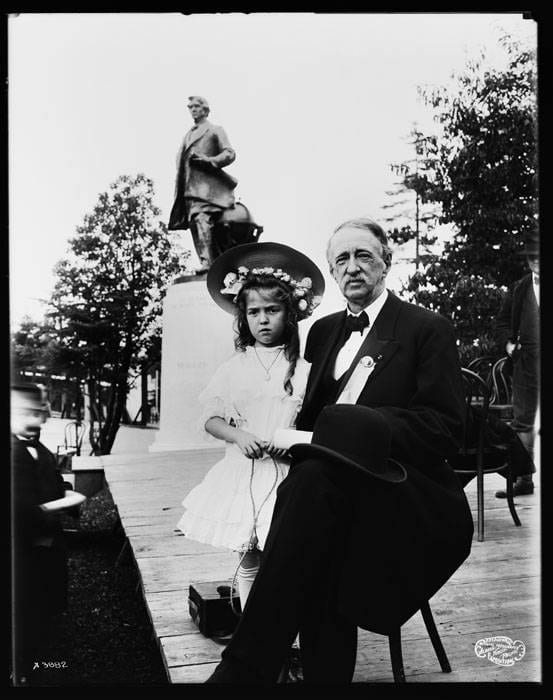 Image connected to Harriet Brooks: William H. Seward was the son of the late Secretary of State Seward honored by the statue. Harriet May Baxter was the grandda