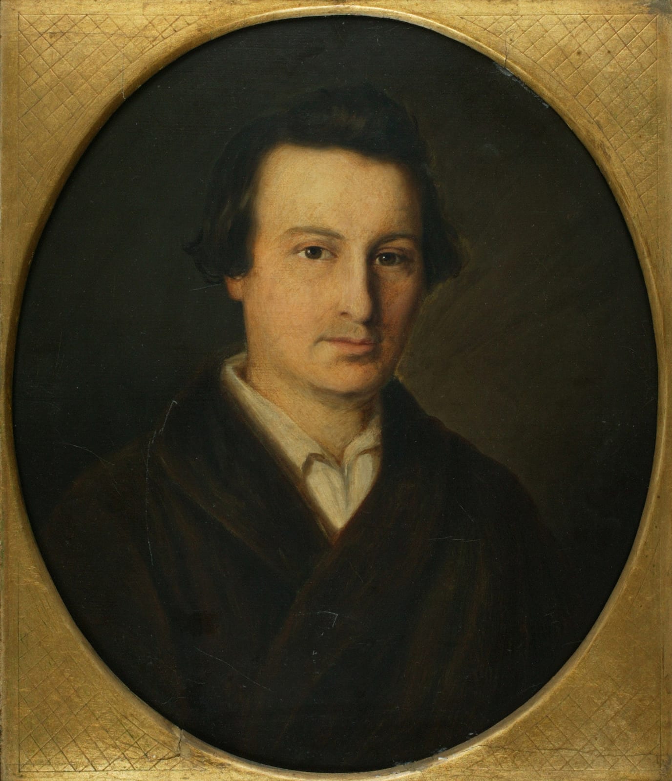 Portrait or photograph of Heinrich Heine: Heinrich Heine; Öl auf Leinwand, Maße: 34,5 x 30 cm Das Original befindet sich heute im Besitz des Heinrich-Heine-Inst