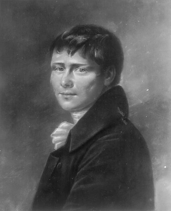 Portrait or photograph of Heinrich von Kleist: Bildnis Heinrich von Kleist , um 1831/1837 , Zeichnung, Dresden, Sammlung Otto Krug