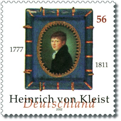 Portrait or photograph of Heinrich von Kleist: Stamp from Deutsche Post AG from 2002, 225th birthday of Heinrich von Kleist