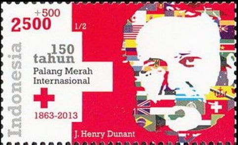 Portrait or photograph of Henry Dunant: Stamp