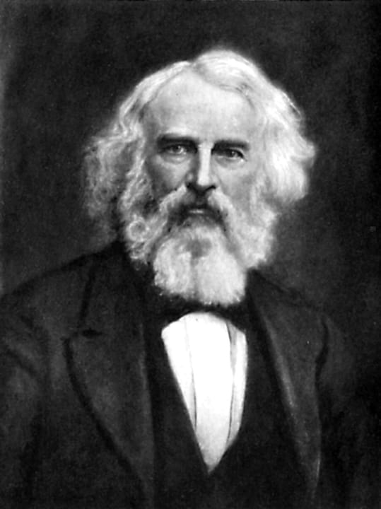Portrait or photograph of Henry Wadsworth Longfellow: Photogravure from photograph by Hanstaingl, after portrait by Kramer of American poet w:Henry Wadsworth Lo