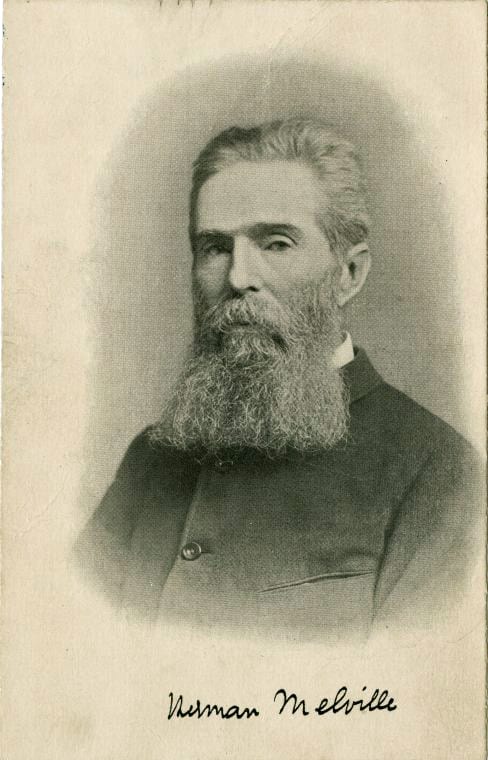 Portrait or photograph of Herman Melville: Signed photographic portrait of Herman Melville in later life.