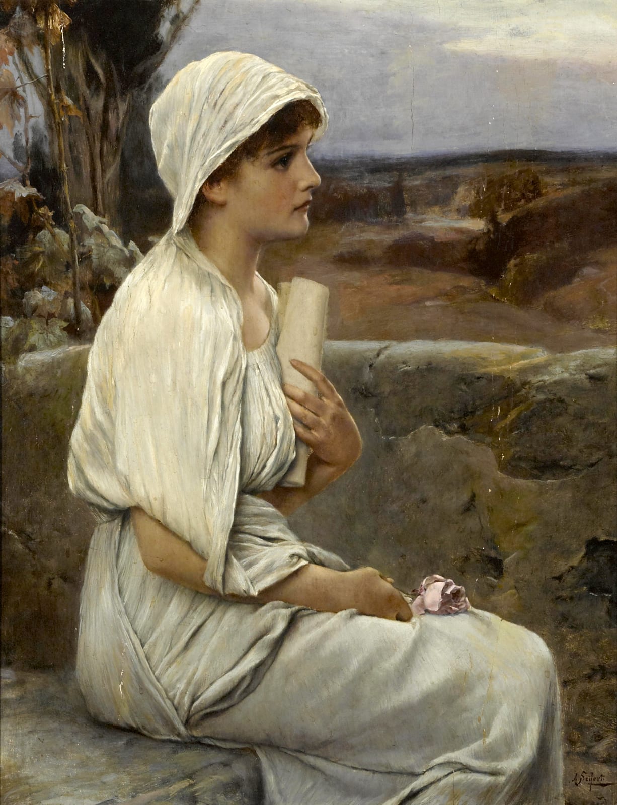 Portrait or photograph of Hypatia: Représentation imaginaire d'Hypatie d'Alexandrie par Alfred Seifert (1901);