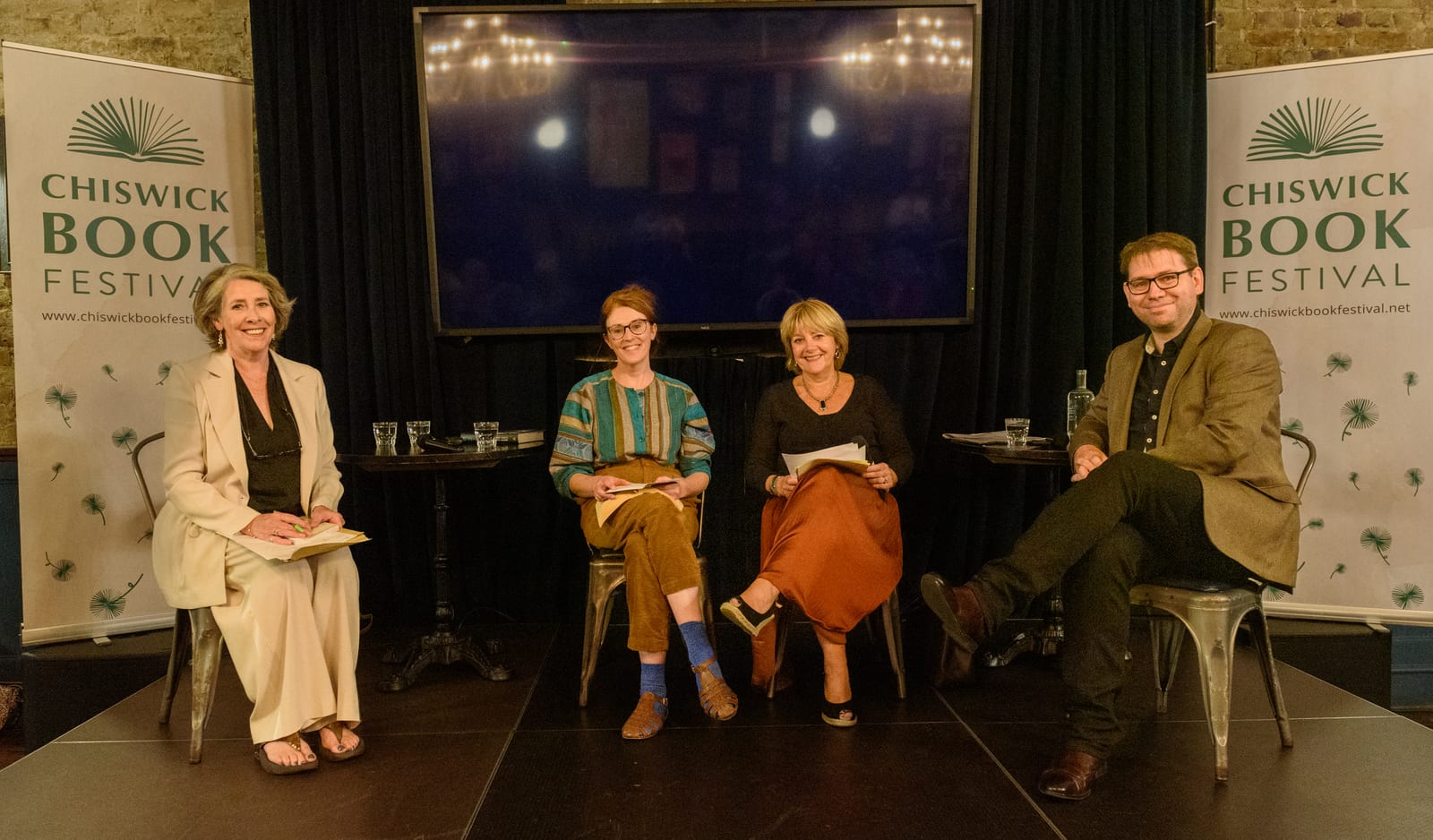 Portrait or photograph of Iris Murdoch: (l-r) With readings by actress Phyllis Logan; Clare Mac Cumhaill, co-author of Metaphysical Animals; How Four Women Brou