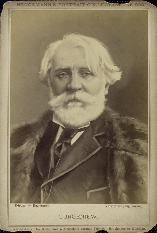 Portrait or photograph of Ivan Turgenev: Russian writer Ivan Turgenev late in his life