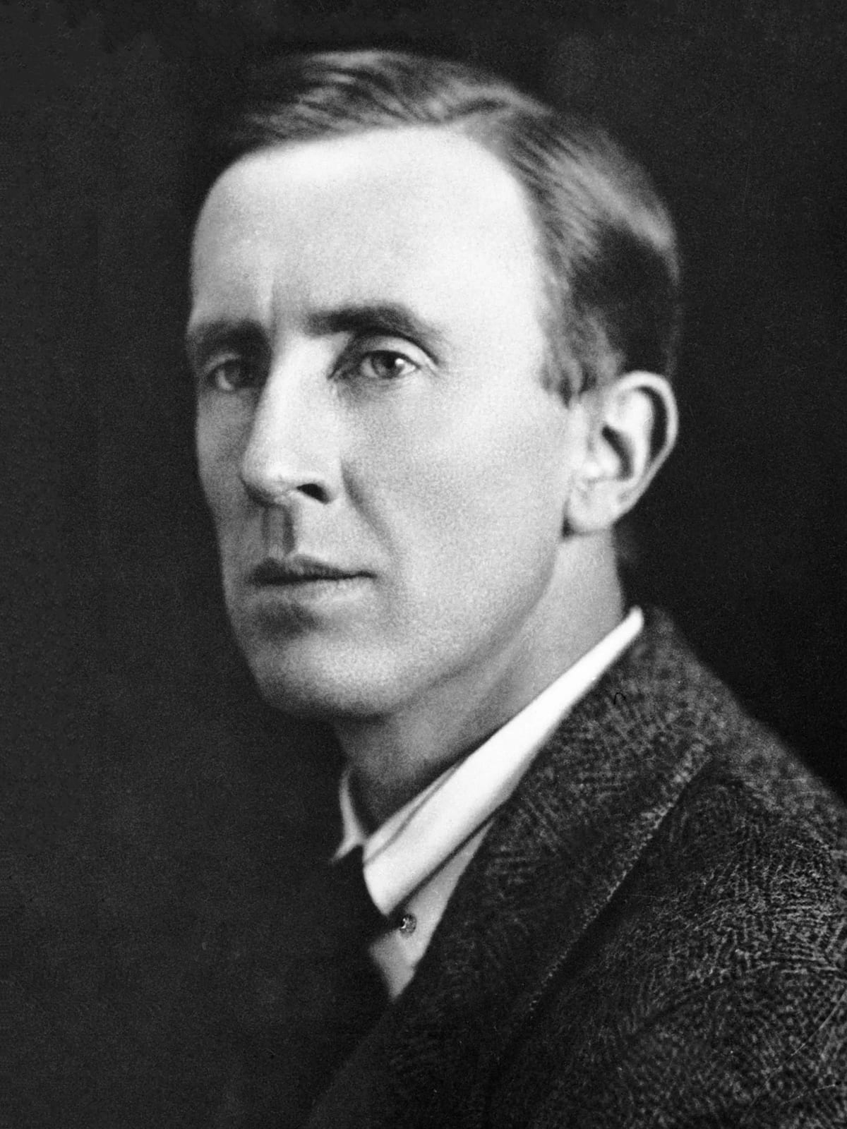 Memorial or place connected to J. R. R. Tolkien: Photograph of J. R. R. Tolkien in the 1920s on leaving Leeds University