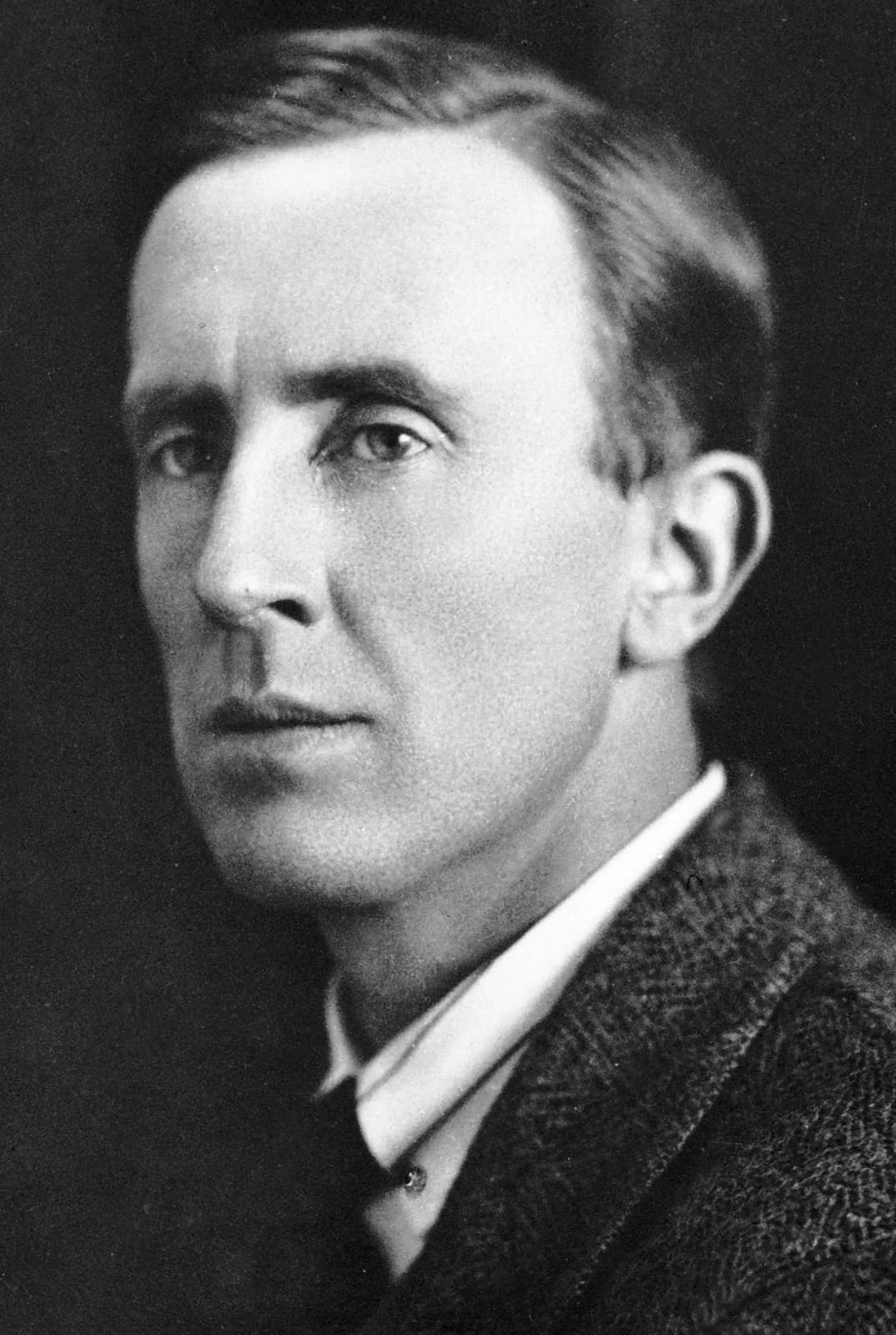 Memorial or place connected to J. R. R. Tolkien: Photograph of J. R. R. Tolkien in the 1920s on leaving Leeds University