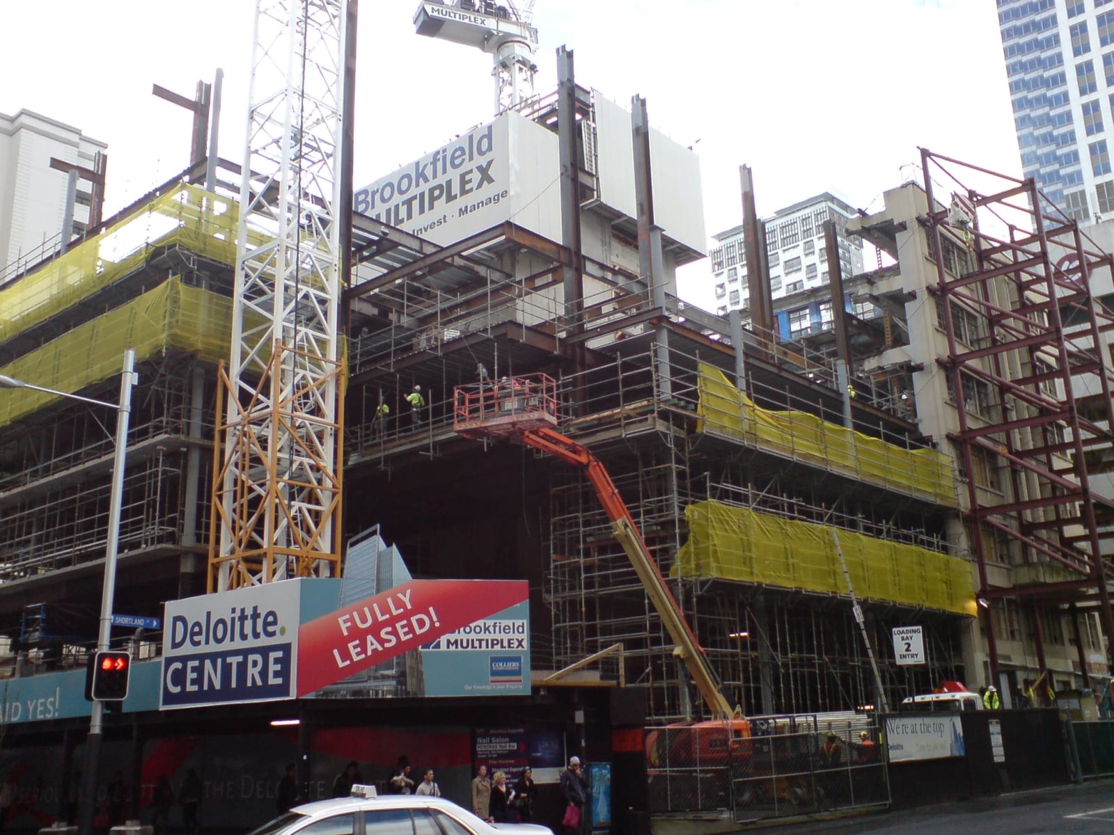 Portrait or photograph of Jean Batten: The Jean Batten Building rising again after demolition of the old building core. The building will become a new skyscrape
