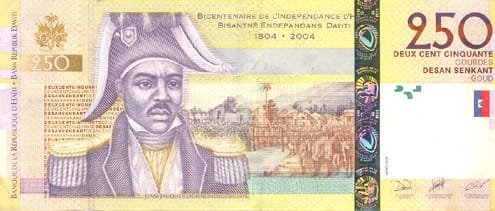 Portrait or photograph of Jean-Jacques Dessalines: Haitian Banknote with the image of Jean-Jacques Dessalines