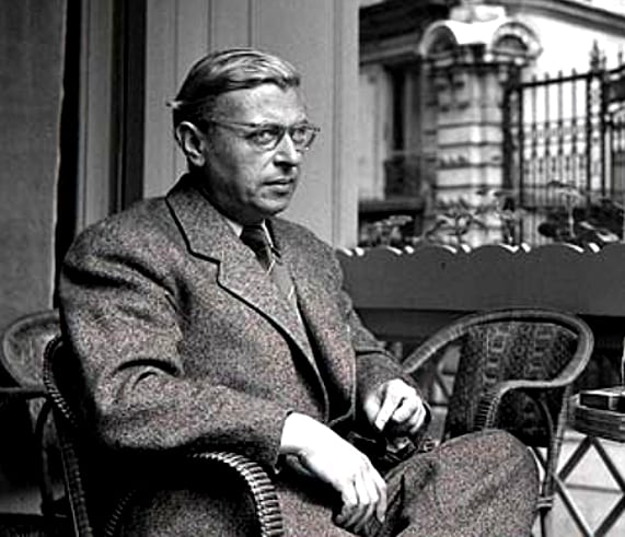 Portrait or photograph of Jean-Paul Sartre: Jean-Paul Sartre (um 1950)