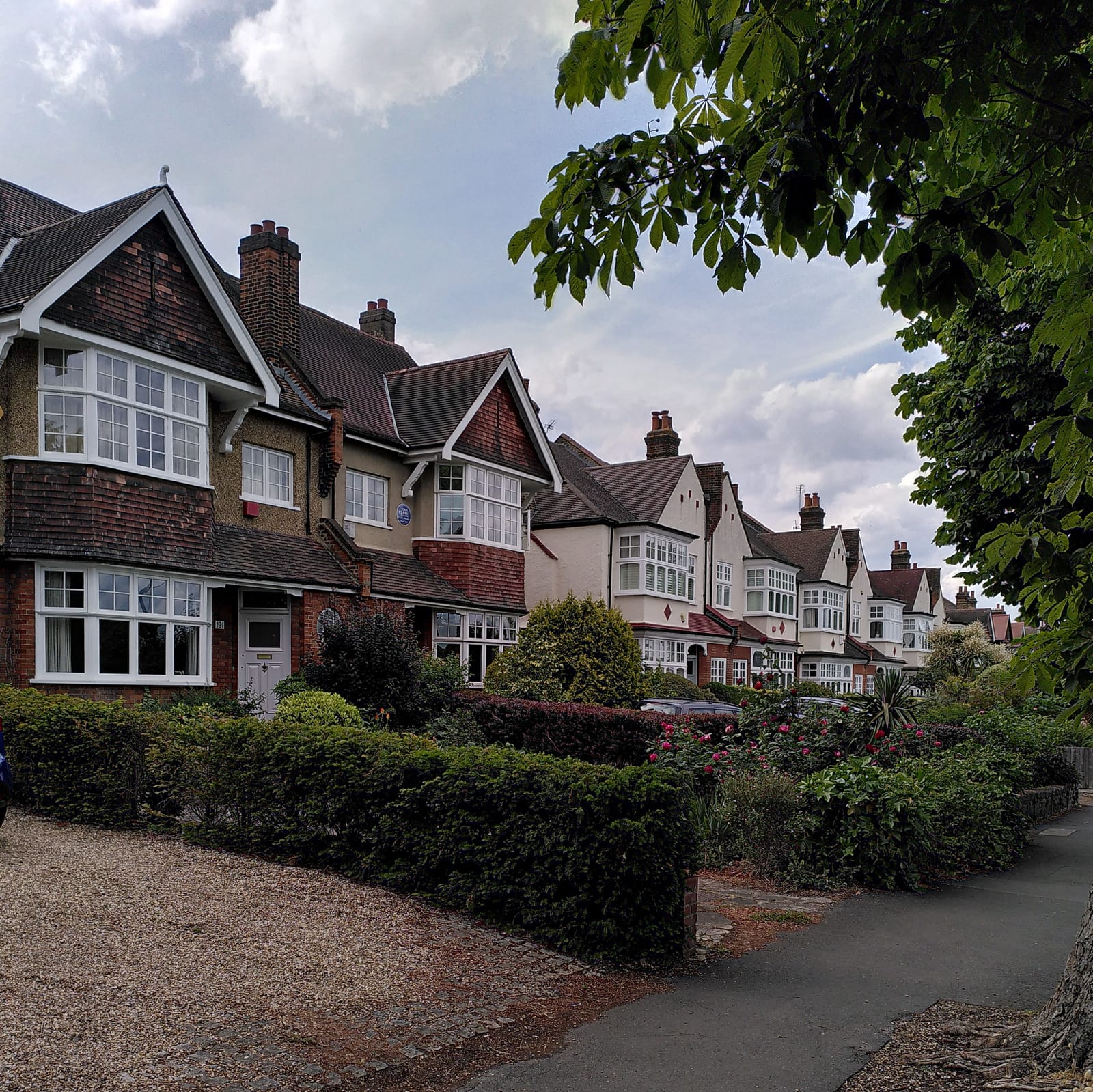 Memorial or place connected to Bletchley Park's Joan Clarke: Rosendale Road, Dulwich, with blue plaque to Joan Clarke