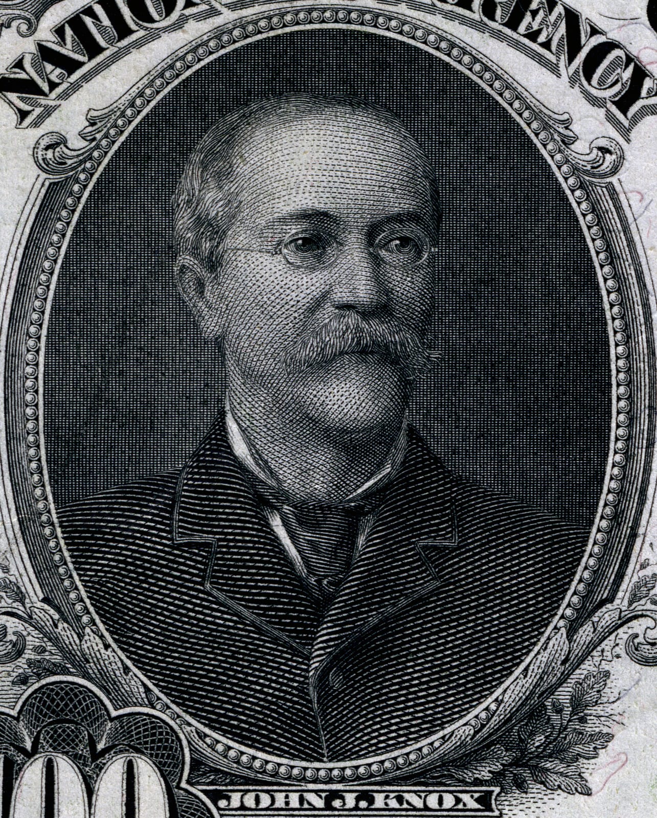 Portrait or photograph of John Jay: Engraved portrait from United States Currency