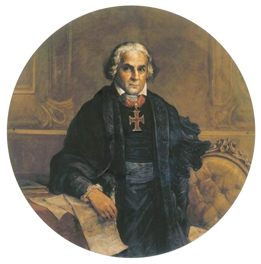 Image connected to Jose Bonifacio de Andrada: Oscar Pereira da Silva - José Bonifácio de Andrada e Silva, 1922. Óleo sobre tela, 180 cm x 180 cm. Acervo do Muse