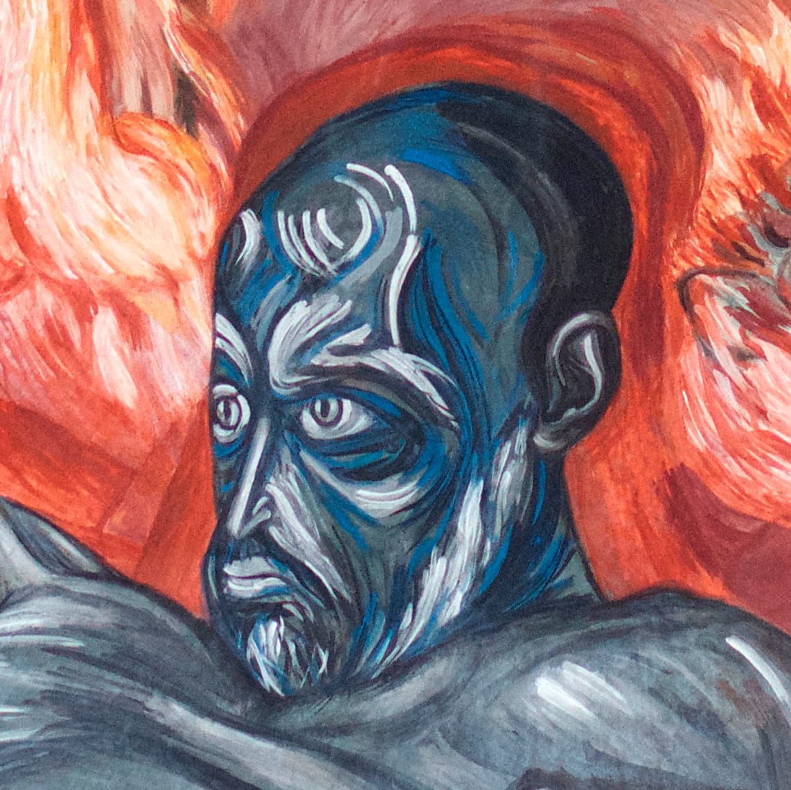 Portrait or photograph of Jose Clemente Orozco: As explained, the dome mural represents the four elements of Earth, Air, Water and Fire, and is also correlated