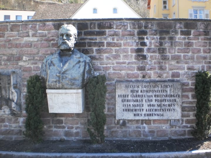 Portrait or photograph of Josef Rheinberger: Memorial of Josef Rheinberger in Vaduz