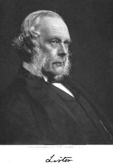 Portrait or photograph of Joseph Lister: Joseph Lister at age 69; taken daring the meeting of the British Medical Association in Liverpool, 1896
