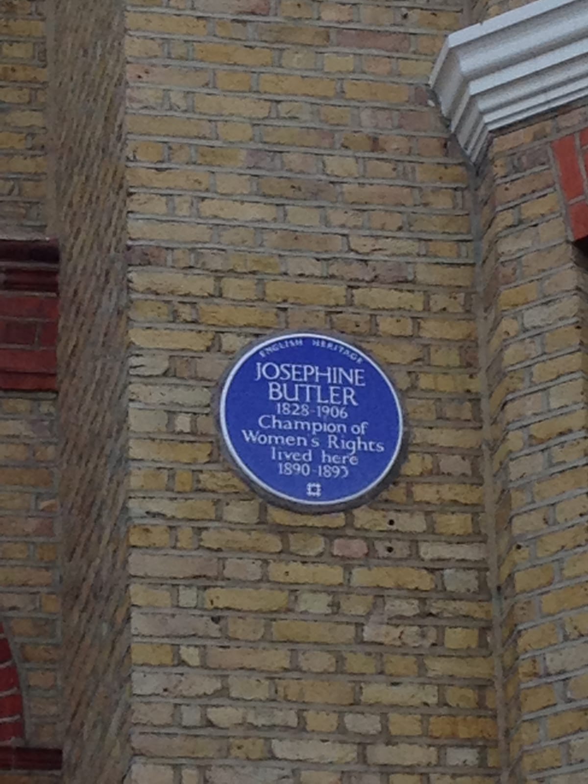 Portrait or photograph of Josephine Butler: An English Heritage blue plaque for Josepine Butler at 8 North View, Wimbledon, London SW19 4UJ, London Borough of M