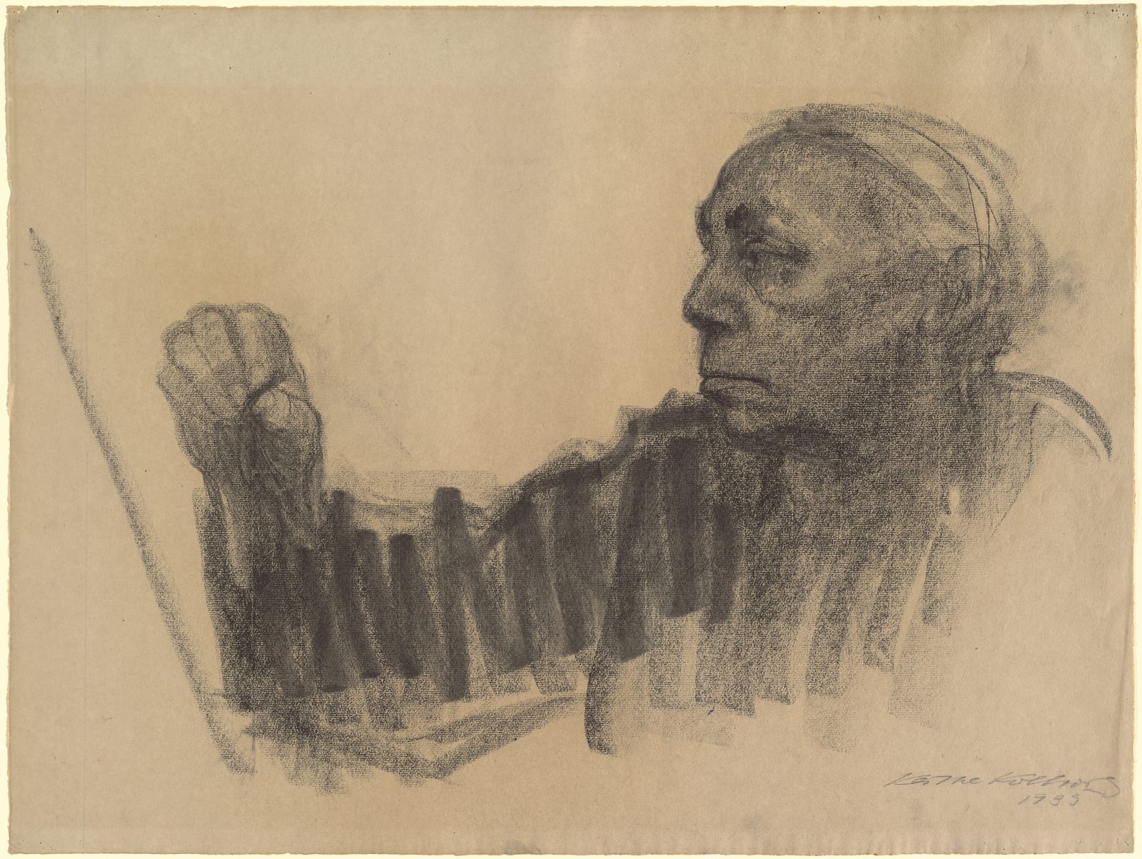 Portrait or photograph of Käthe Kollwitz: Kathe Kollwitz - Self-portrait NGA 1943.3.5217