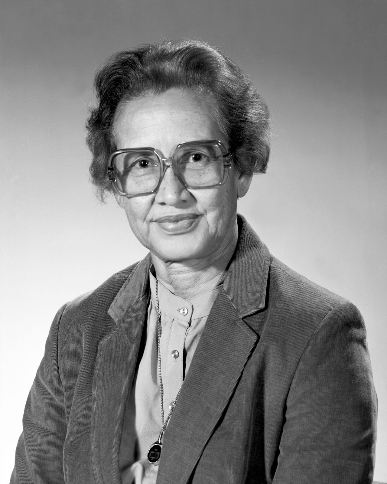Portrait or photograph of Katherine Johnson: Katherine Johnson, also Katherine Coleman Goble Johnson, 1983; see NASA bio at https://crgis.ndc.nasa.gov/historic/