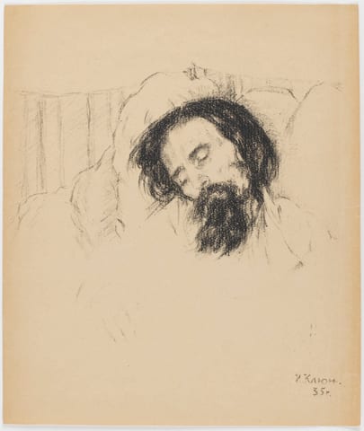 Portrait or photograph of Kazimir Malevich: Ivan Kliun, Kazimir Malevich a few days before his death, 1935 (print)