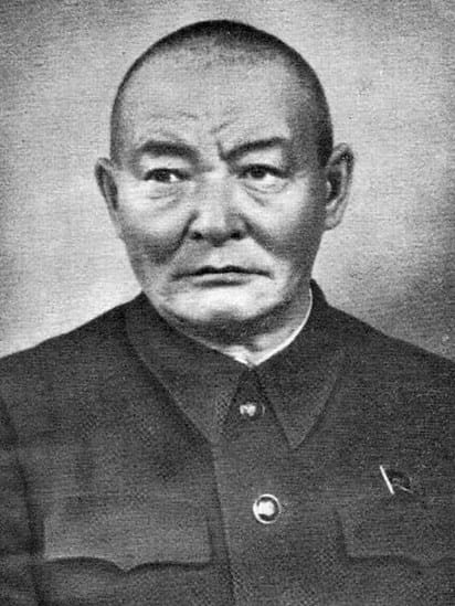 Portrait or photograph of Khorloogiin Choibalsan: Khorloogiin Choibalsan , Mongolian politician (1895 February 8 – 1952 January 26)
