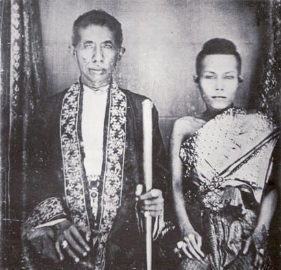 Portrait or photograph of King Mongkut: King Mongkut (Rama IV) and Queen Debsirindra of Siam , in 1856. Gift of King Mongkut, 1856; Harris Treaty Gifts; Departm