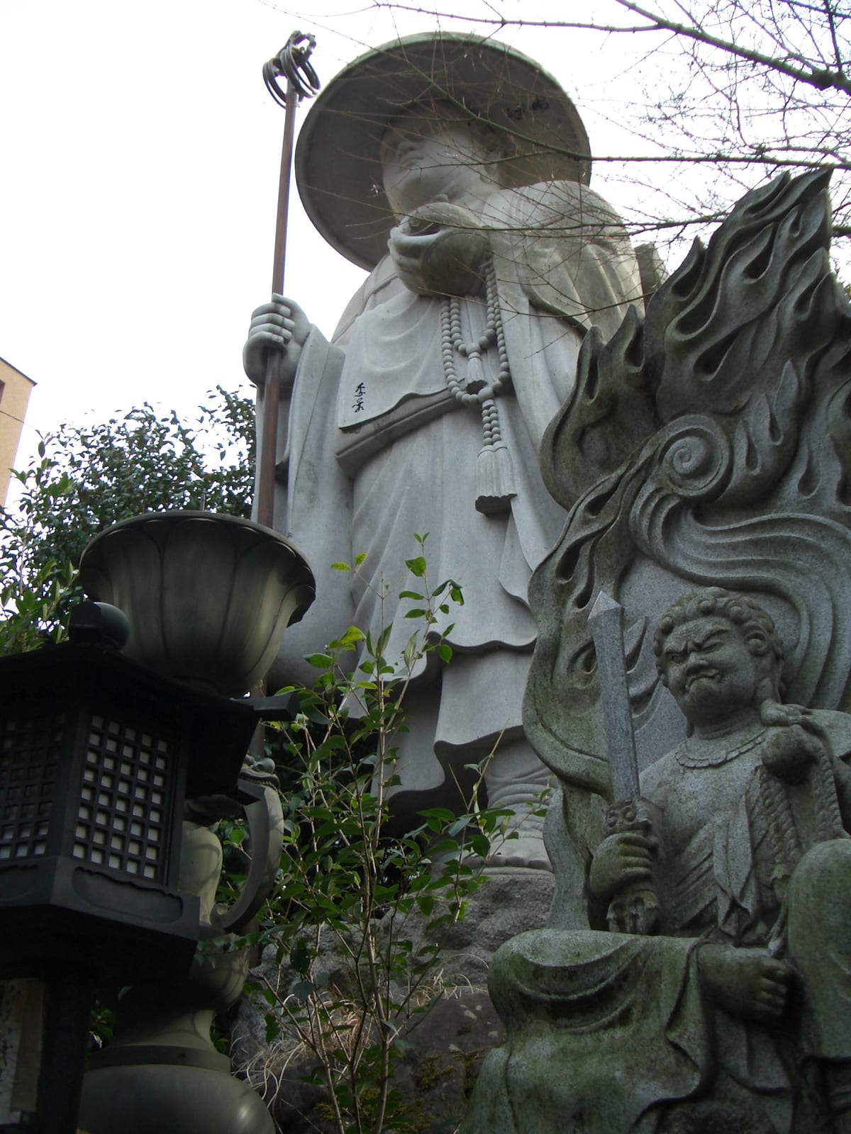 Portrait or photograph of Kukai: Statue of Kukai (空海) in "Tamagawa-Daishi" (玉川大師), Gyokushin'in Temple (玉真院)