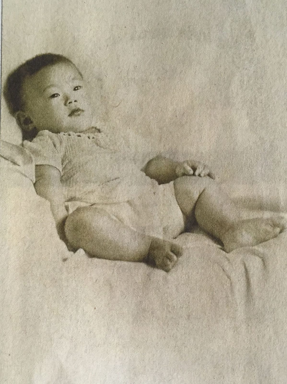 Portrait or photograph of Lee Kuan Yew: Mr Lee Kuan Yew as a baby. Photo was taken after he won 1st place in a baby show. Circa 1924