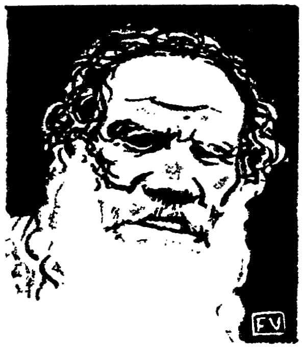 Portrait or photograph of Leo Tolstoy: Leo Tolstoy (Лев Никола́евич Толсто́й) (1828-1910) by Félix Valloton (1865-1925)