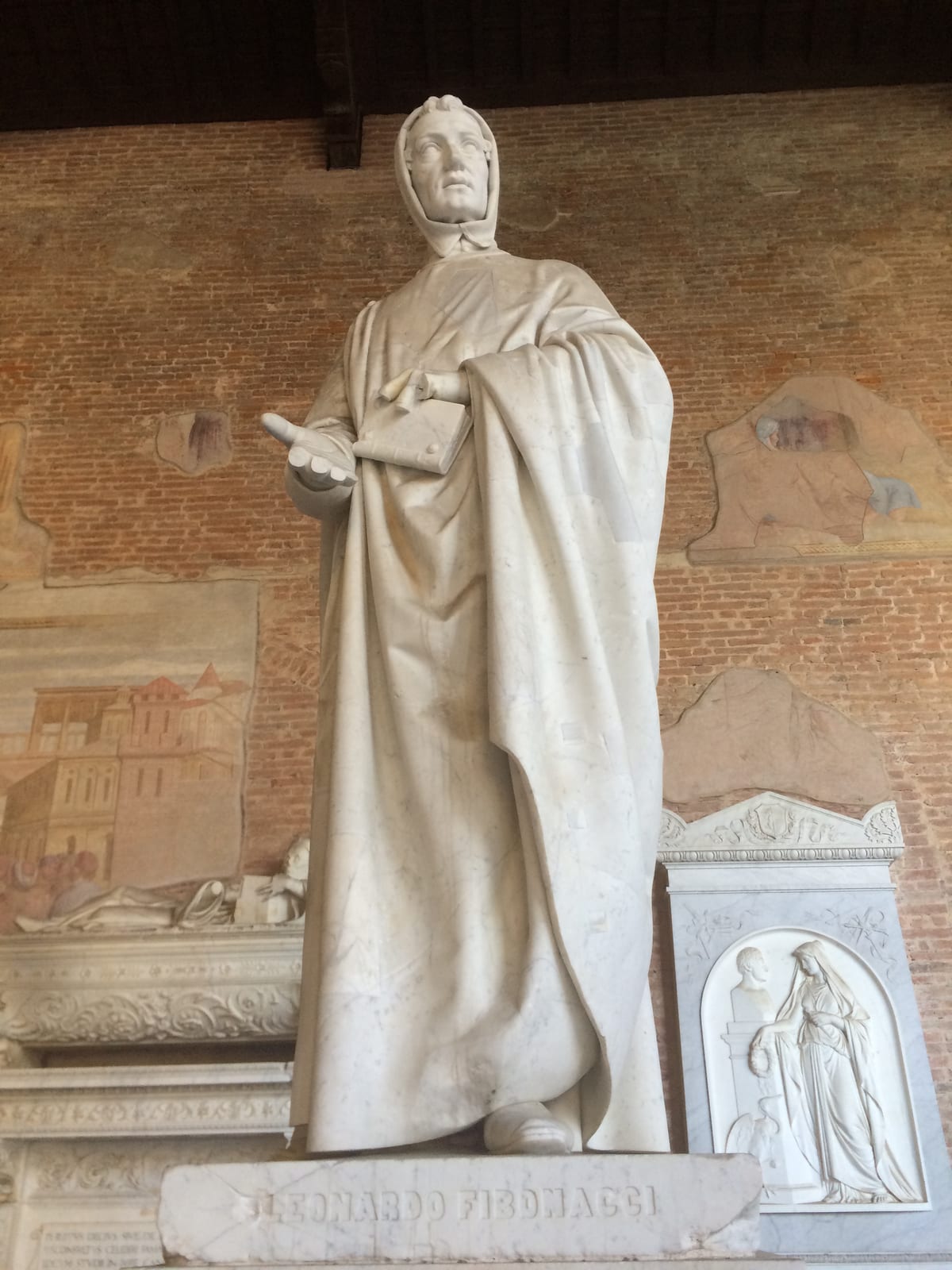 Portrait or photograph of Leonardo Fibonacci: Leonardo Fibonacci at Camposanto Monumentale in Pisa, Tuscany, Italy