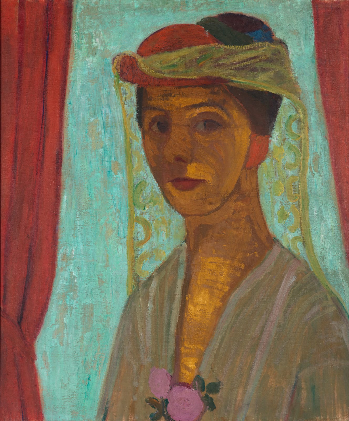 Image connected to Leonor de Almeida Portugal: Paula Modersohn-Becker - Self-portrait with hat and veil - Google Art Project