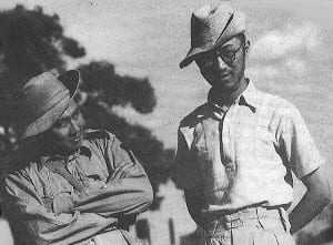 Portrait or photograph of Lim Bo Seng: Tan Chong Tee and Lim Bo Seng during their training stint as members of the British Allied Force 136 in India.