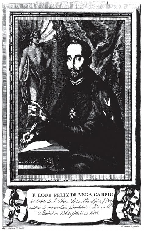 Portrait or photograph of Lope de Vega: Retrato de Félix Lope de Vega y Carpio (1562-1635).