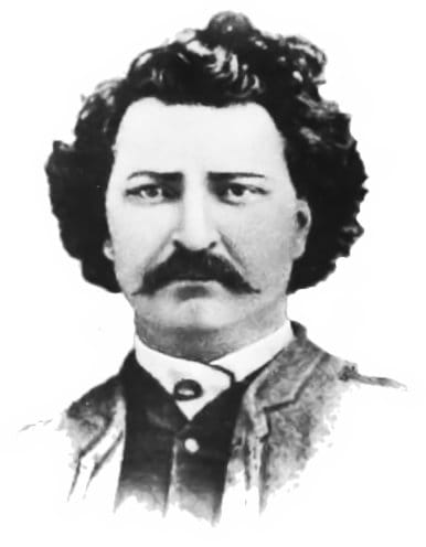 Portrait or photograph of Louis Riel: Louis Riel , after a carte de visite from 1884.