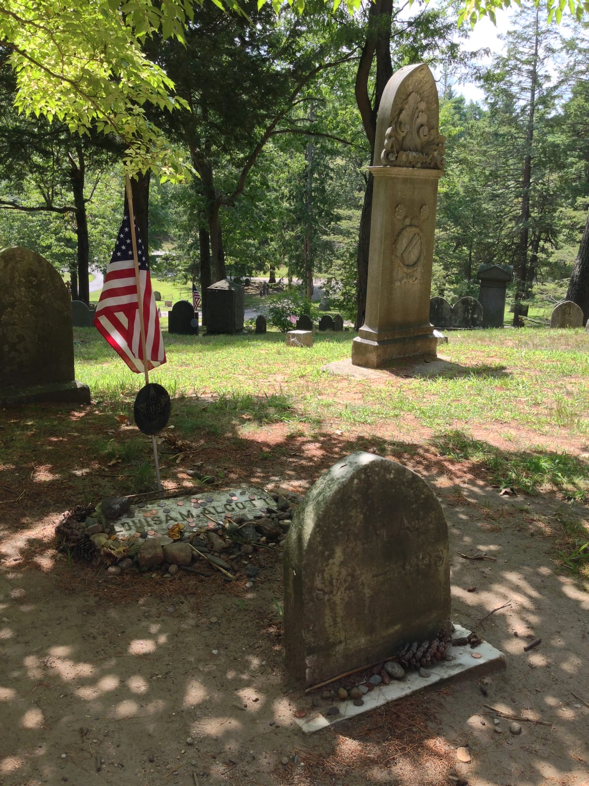 Portrait or photograph of Louisa May Alcott: Grave of Louisa May Alcott