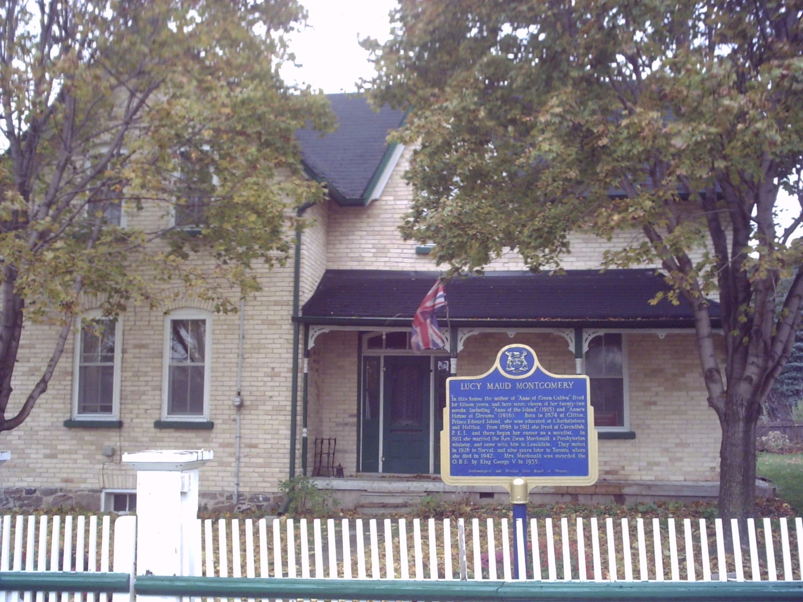 Portrait or photograph of Lucy Maud Montgomery: Leaskdale Manse in Uxbridge, Ontario, Canada. The home of Lucy Maud Montgomery when she wrote 11 of the 22 works