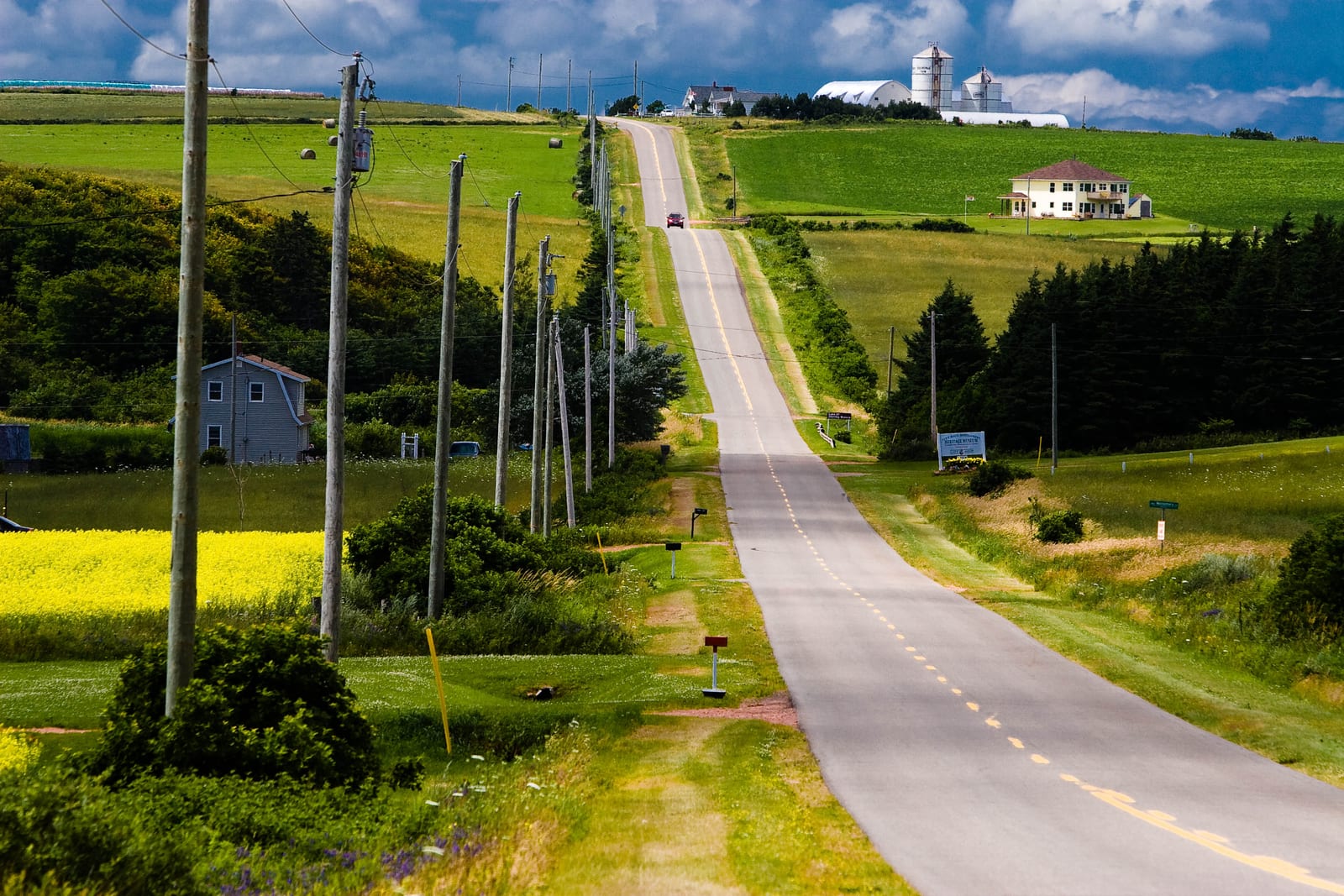 Portrait or photograph of Lucy Maud Montgomery: Park Corner, Prince Edward Island, Canada. The white sign at lower right is for the Lucy Maud Montgomery Heritag