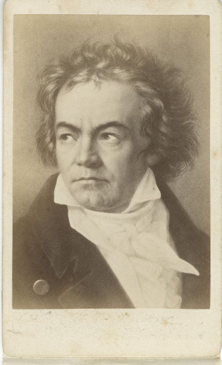 Portrait or photograph of Ludwig van Beethoven: Ludwig van Beethoven, German composer. Born in Bonn 16.12.1770 - dead in Vienna 26.03.1827 Photographic reproduc