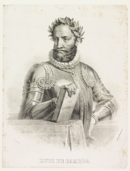 Portrait or photograph of Luis de Camoes: Title Luiz de Camoes Contributor de Camões, Luís (c. 1524/25-1580) (depicted) Hertiga (artist) (graphic artist) Lopes