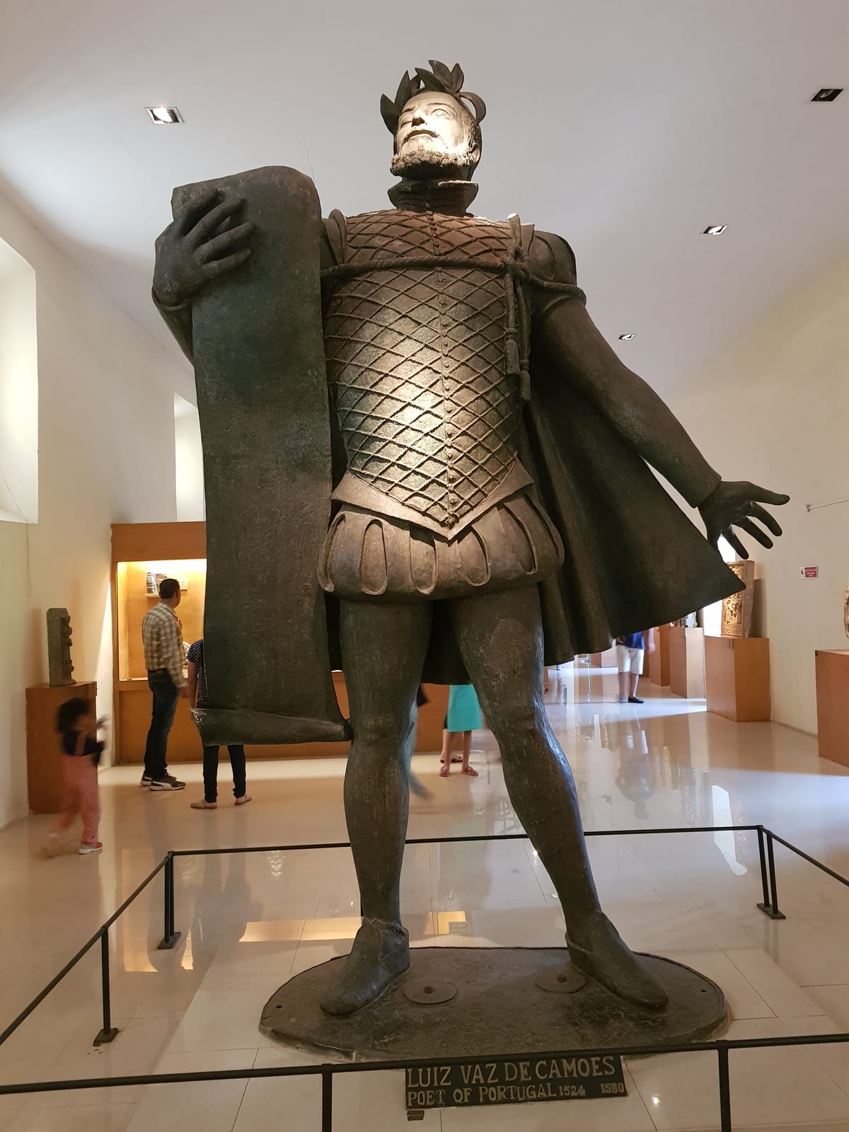 Image connected to Luis de Camoes: Luís de Camões Statue in a museum of Goa, India