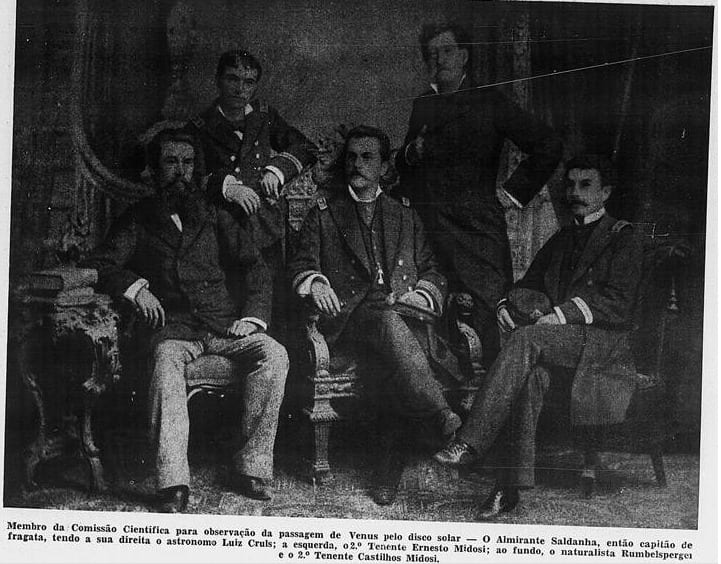 Image connected to Luiz Gama: Membros da expedição da Parnaíba à Patagônia para observação de vênus pelo disco solar, realizada em 1882: Luiz Felipe de Saldanha